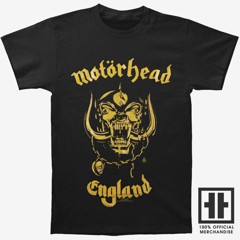 Motorhead Unisex T-Shirt: England Classic (Gold)