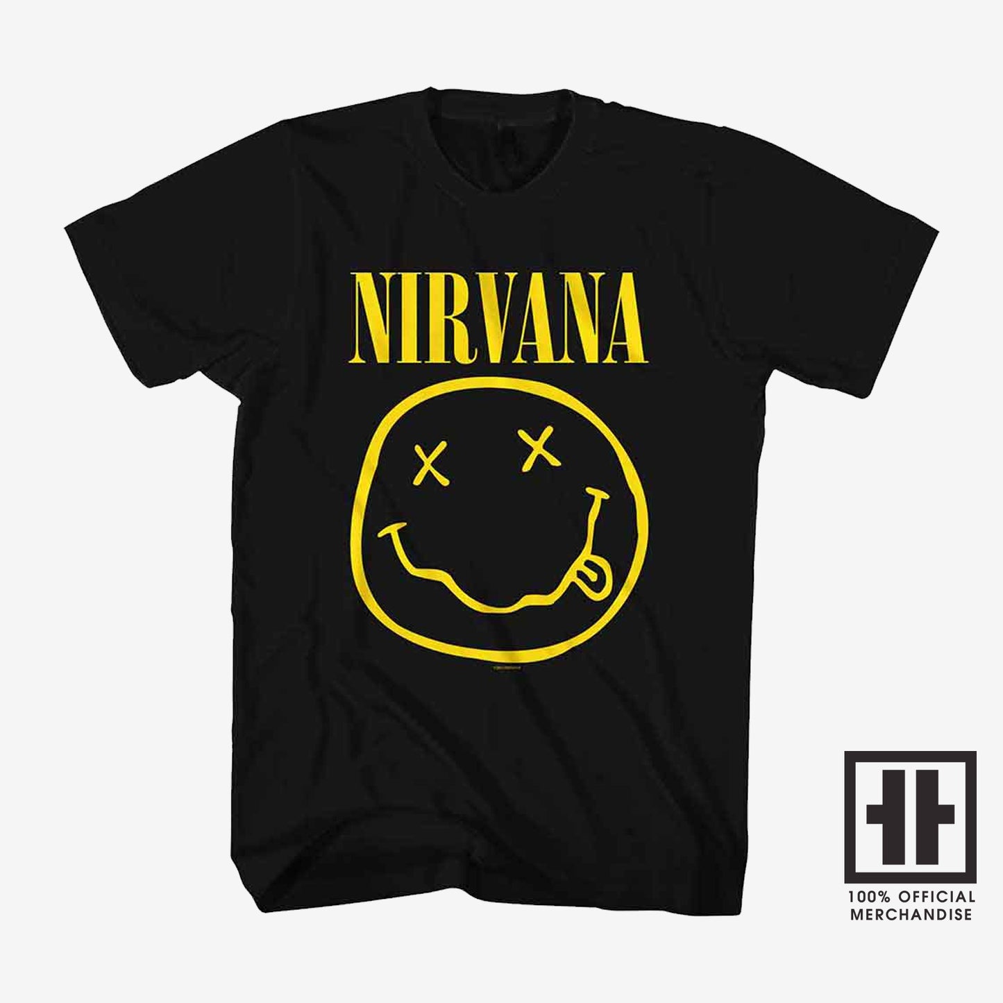 Nirvana Unisex T-Shirt: Yellow Happy Face